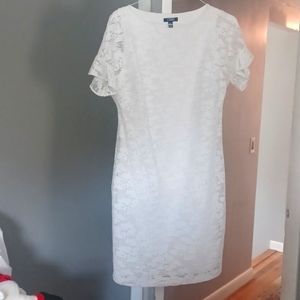 Chaps White short sleeve dress